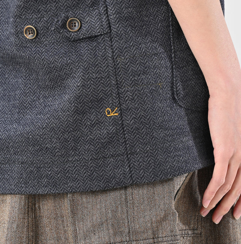 45R Herringbone Jersey Flannel 908 Cardigan Jacket