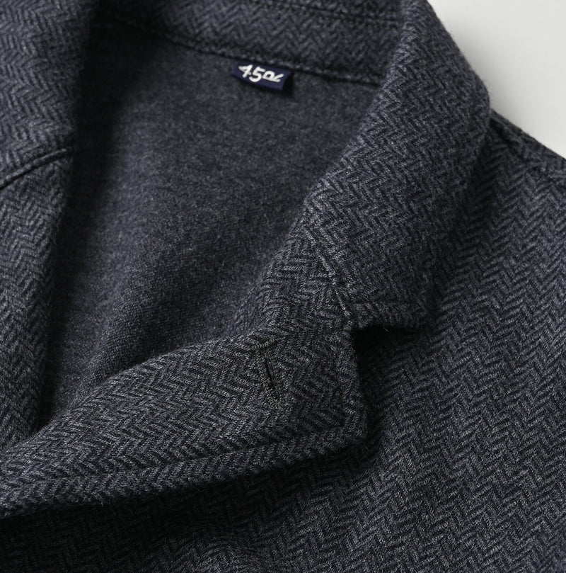 45R Herringbone Jersey Flannel 908 Cardigan Jacket