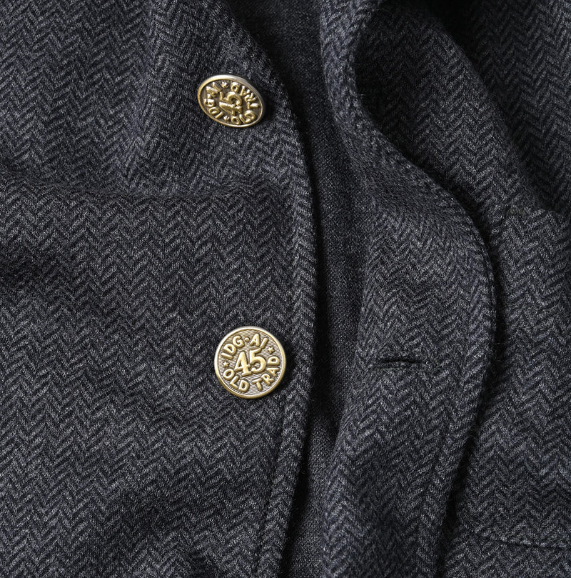 45R Herringbone Jersey Flannel 908 Cardigan Jacket