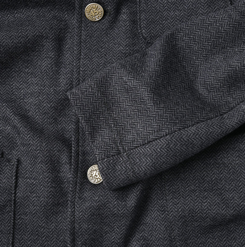 45R Herringbone Jersey Flannel 908 Cardigan Jacket