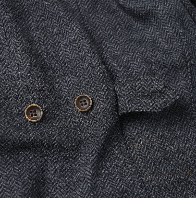 45R Herringbone Jersey Flannel 908 Cardigan Jacket