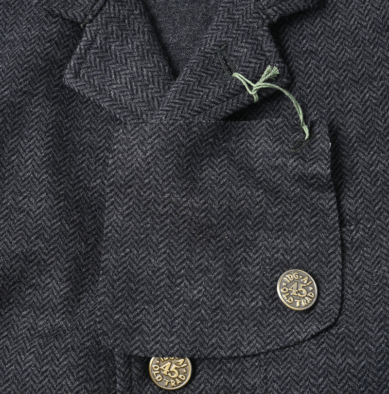 45R Herringbone Jersey Flannel 908 Cardigan Jacket