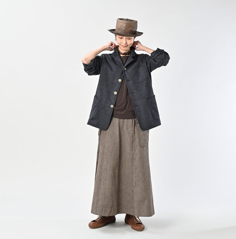 45R Herringbone Jersey Flannel 908 Cardigan Jacket