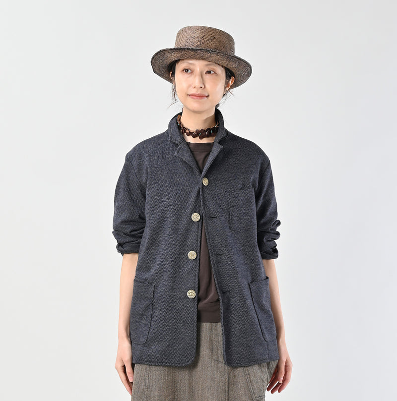 45R Herringbone Jersey Flannel 908 Cardigan Jacket