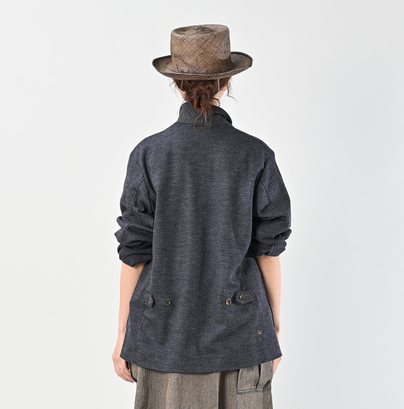 45R Herringbone Jersey Flannel 908 Cardigan Jacket