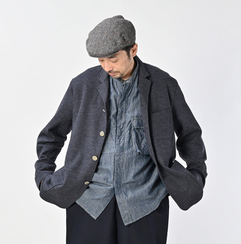45R Herringbone Jersey Flannel 908 Cardigan Jacket