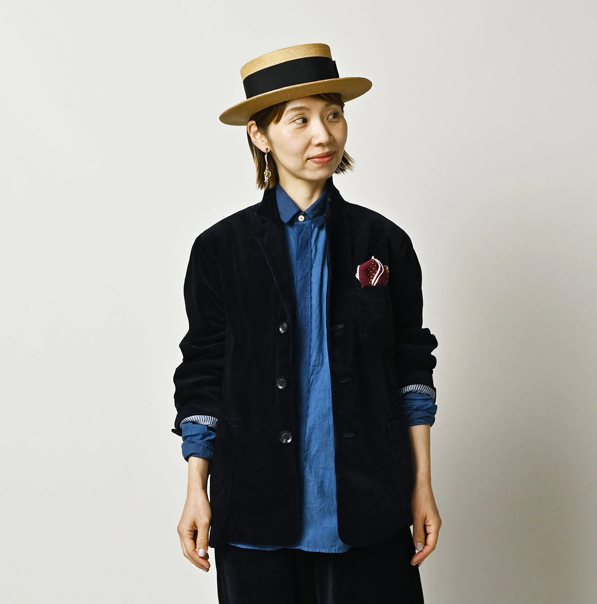 45R Indigo Velvet 908 Jacket Cardigan