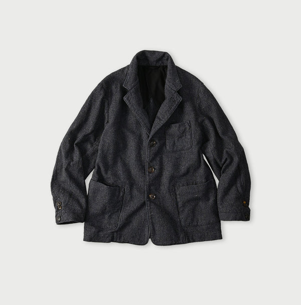 45R Indigo Cotton Tweed 908 Jacket Cardigan