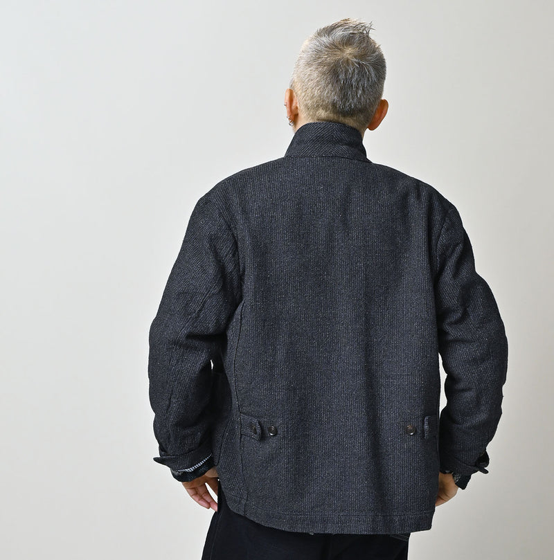 45R Indigo Cotton Tweed 908 Jacket Cardigan - Image 6
