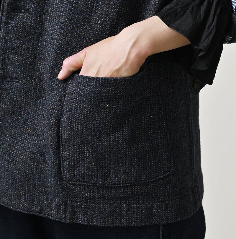 45R Indigo Cotton Tweed 908 Jacket Cardigan - Image 13