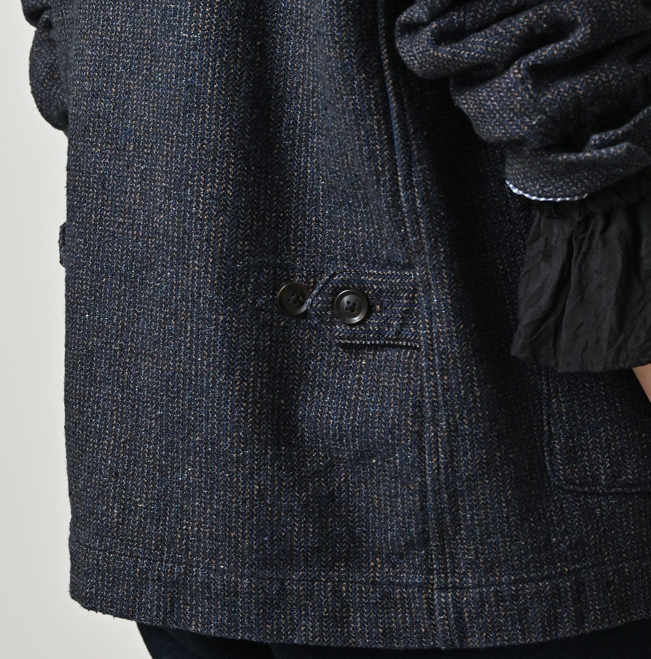 45R Indigo Cotton Tweed 908 Jacket Cardigan - Image 15
