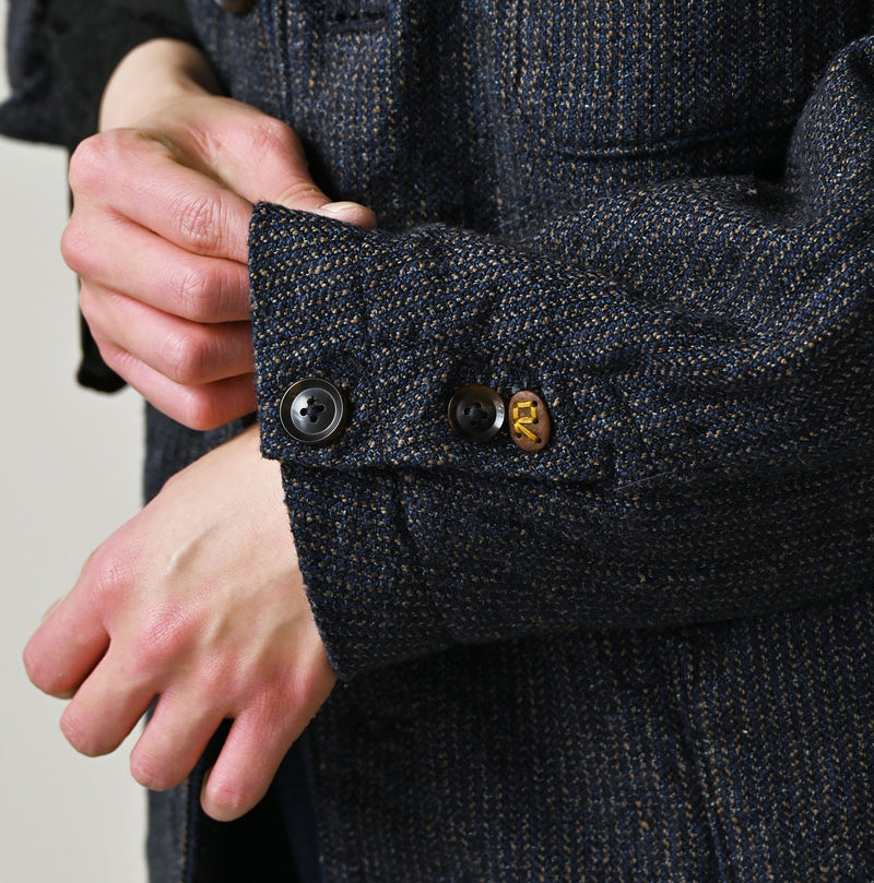 45R Indigo Cotton Tweed 908 Jacket Cardigan - Image 16