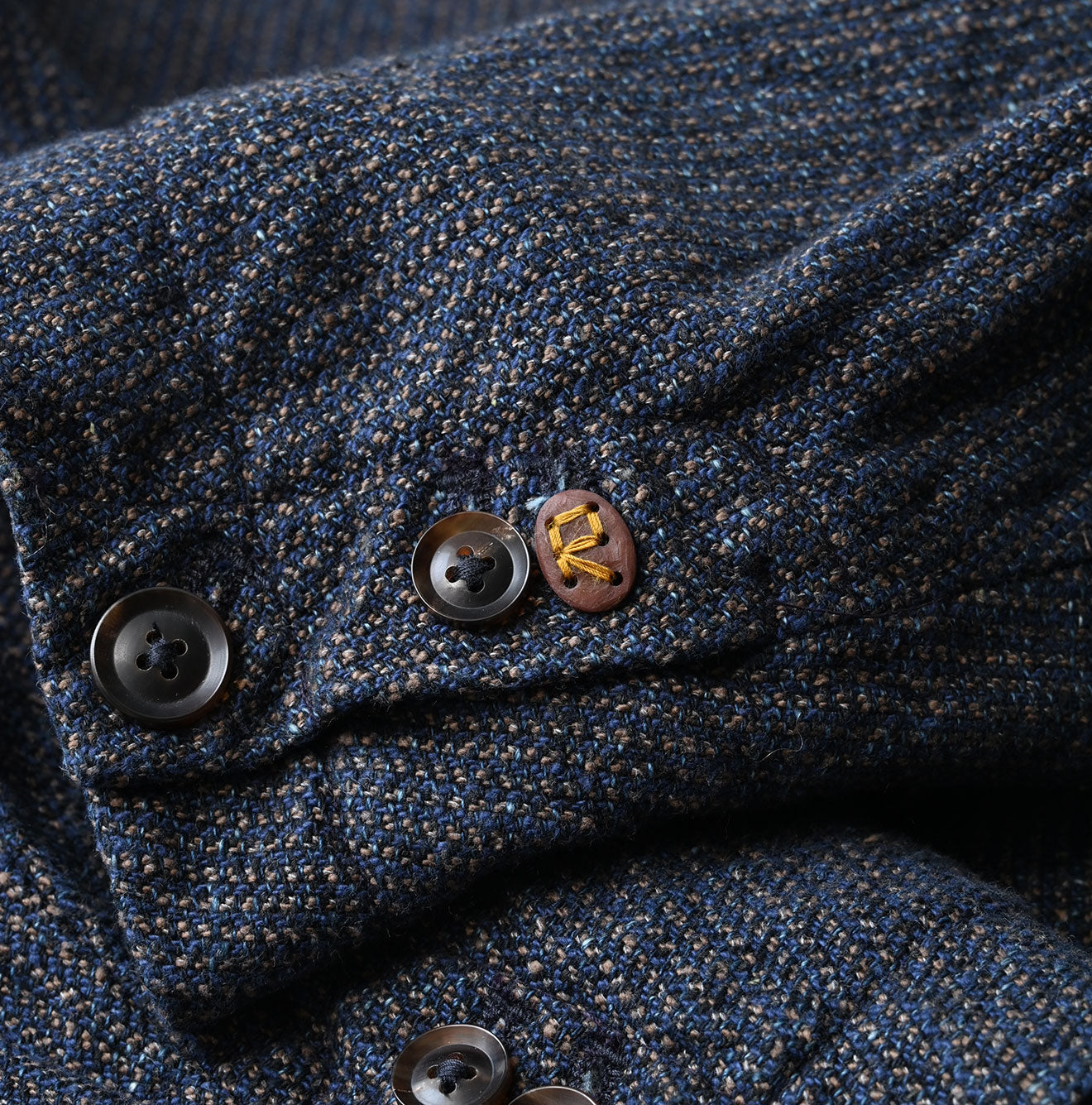 45R Indigo Cotton Tweed 908 Jacket Cardigan - Image 22