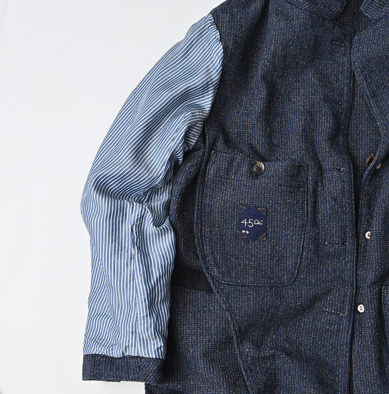 45R Indigo Cotton Tweed 908 Jacket Cardigan