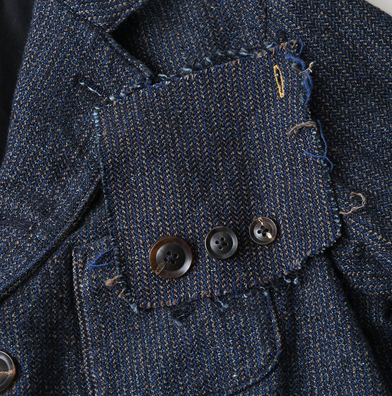 45R Indigo Cotton Tweed 908 Jacket Cardigan - Image 29