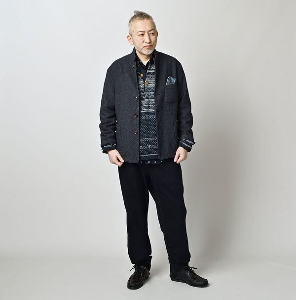 45R Indigo Cotton Tweed 908 Jacket Cardigan