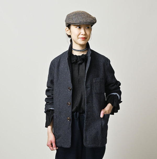 45R Indigo Cotton Tweed 908 Jacket Cardigan