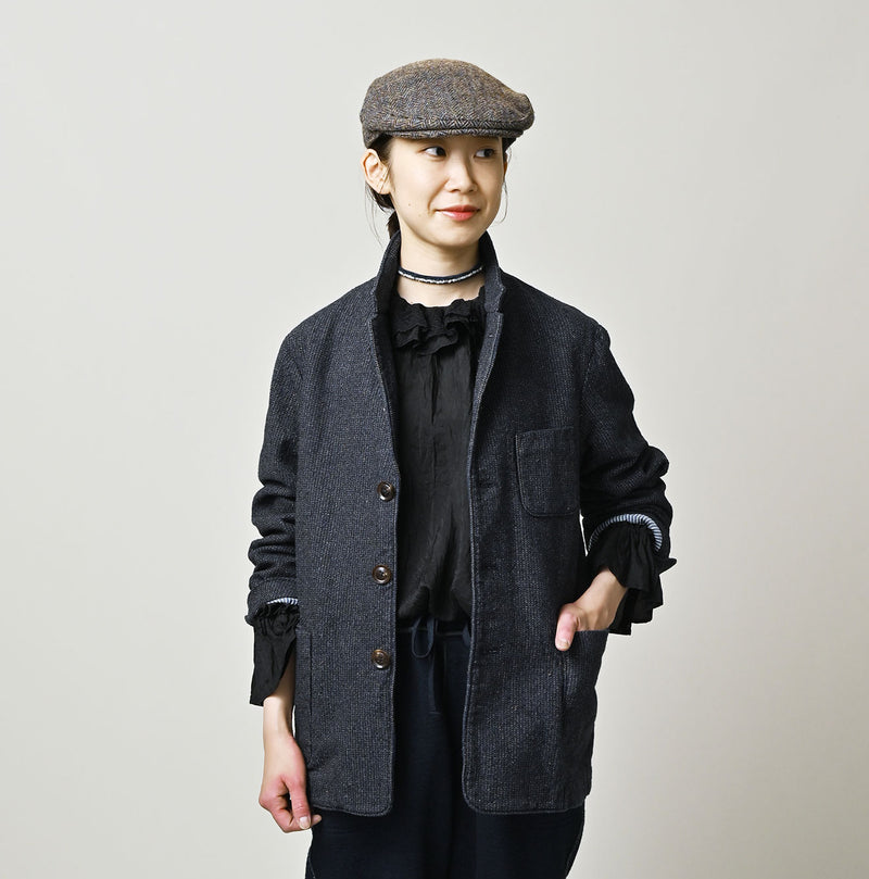 45R Indigo Cotton Tweed 908 Jacket Cardigan - Image 7