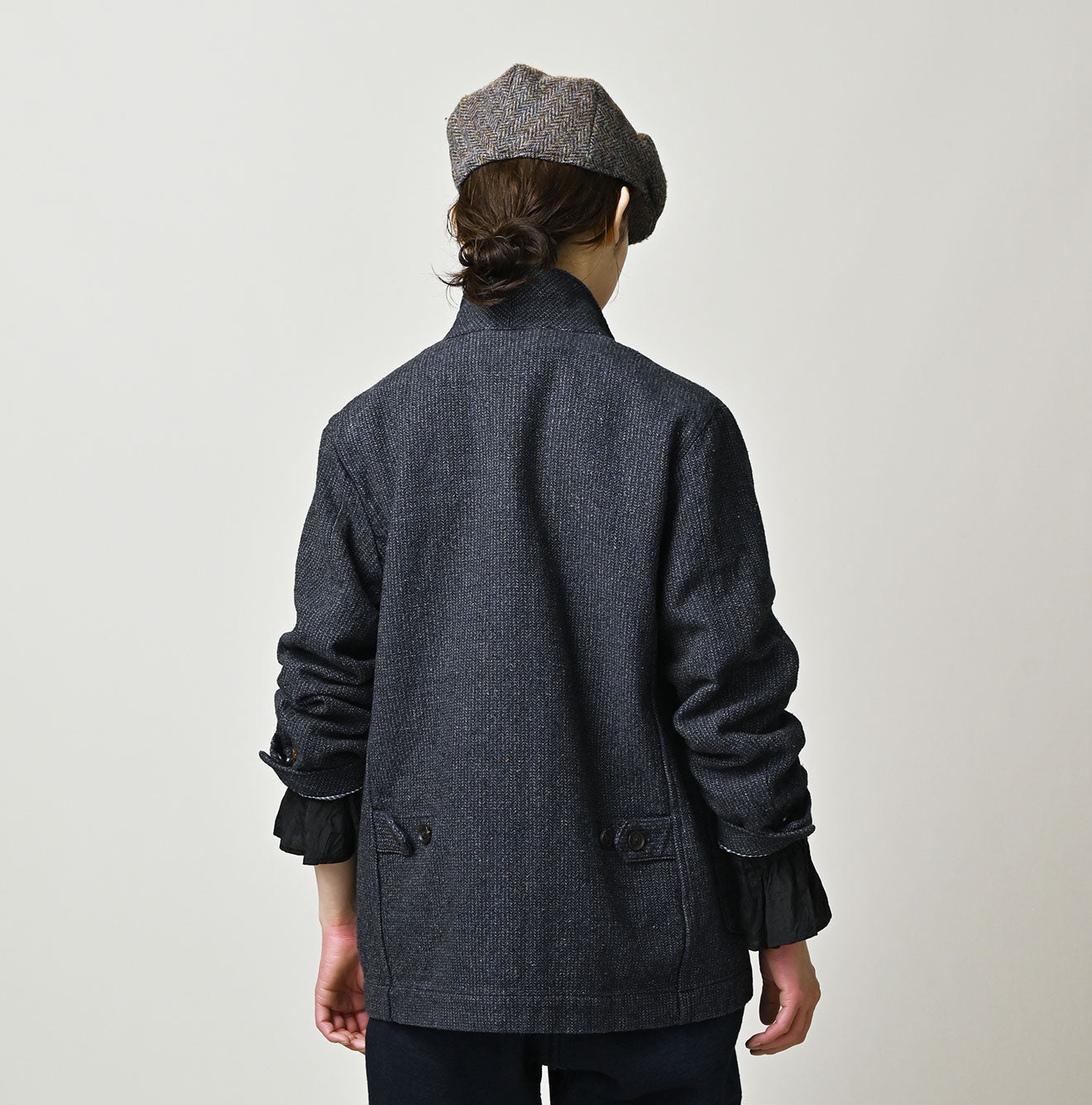 45R Indigo Cotton Tweed 908 Jacket Cardigan - Image 9