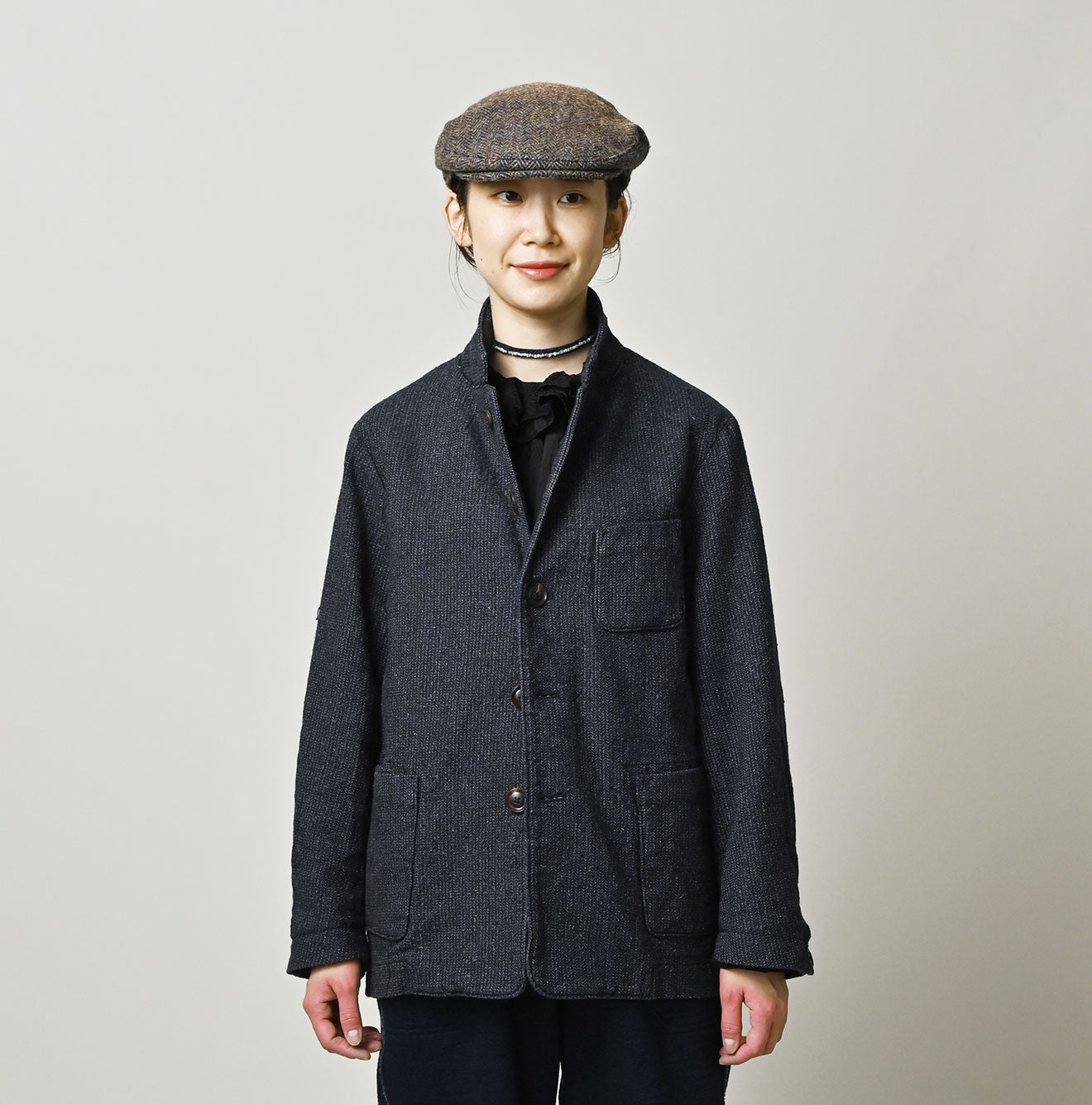 45R Indigo Cotton Tweed 908 Jacket Cardigan - Image 10