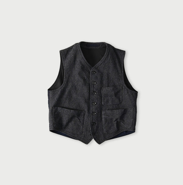 45R Indigo Cotton Tweed 908 Miyuki Vest