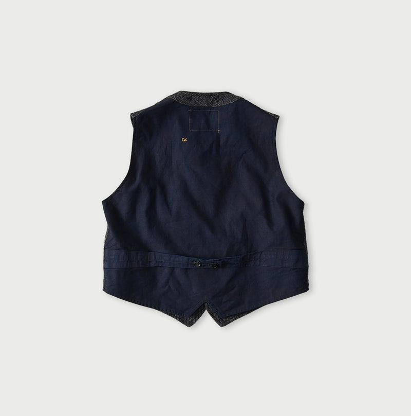 45R Indigo Cotton Tweed 908 Miyuki Vest - Image 15