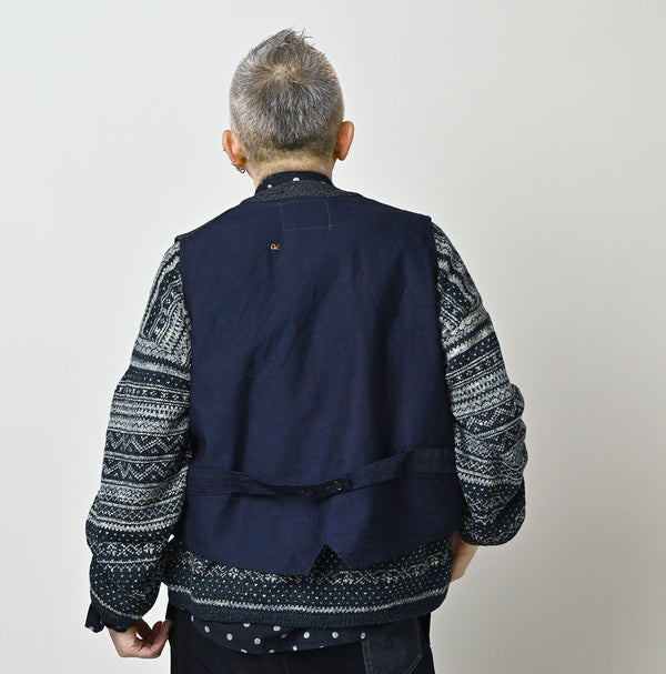 45R Indigo Cotton Tweed 908 Miyuki Vest