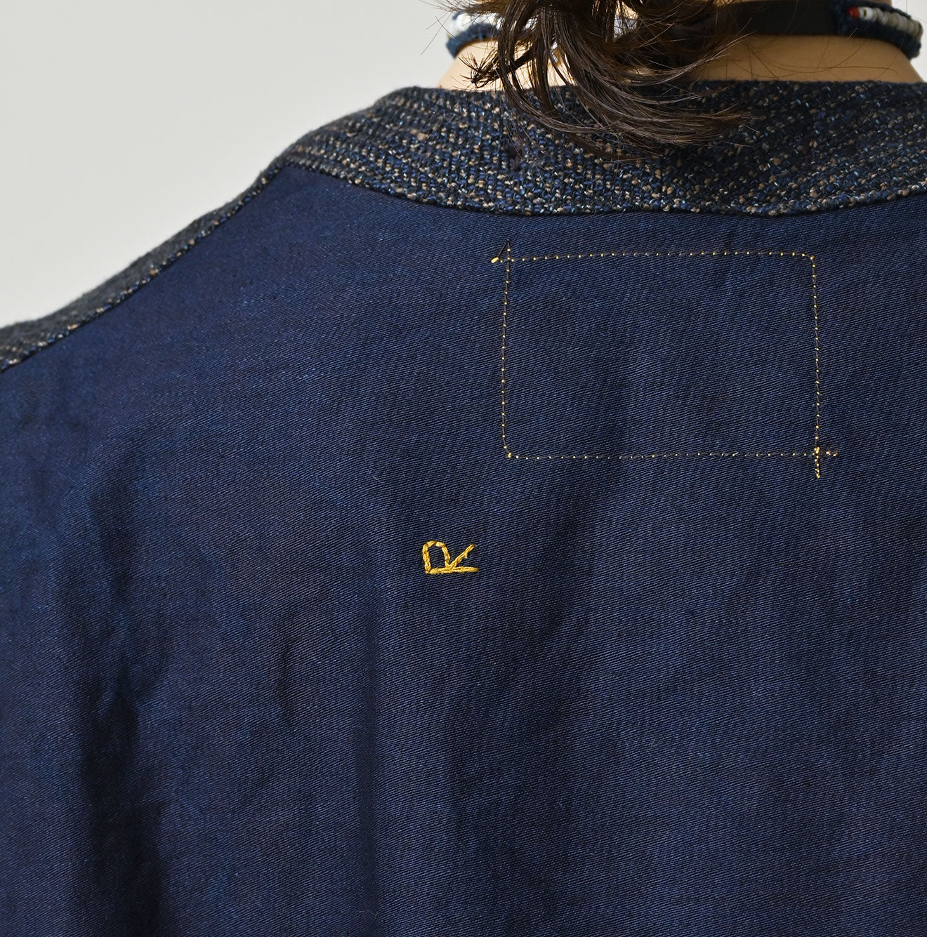 45R Indigo Cotton Tweed 908 Miyuki Vest - Image 13