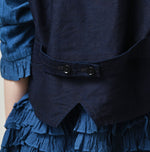 45R Indigo Cotton Tweed 908 Miyuki Vest