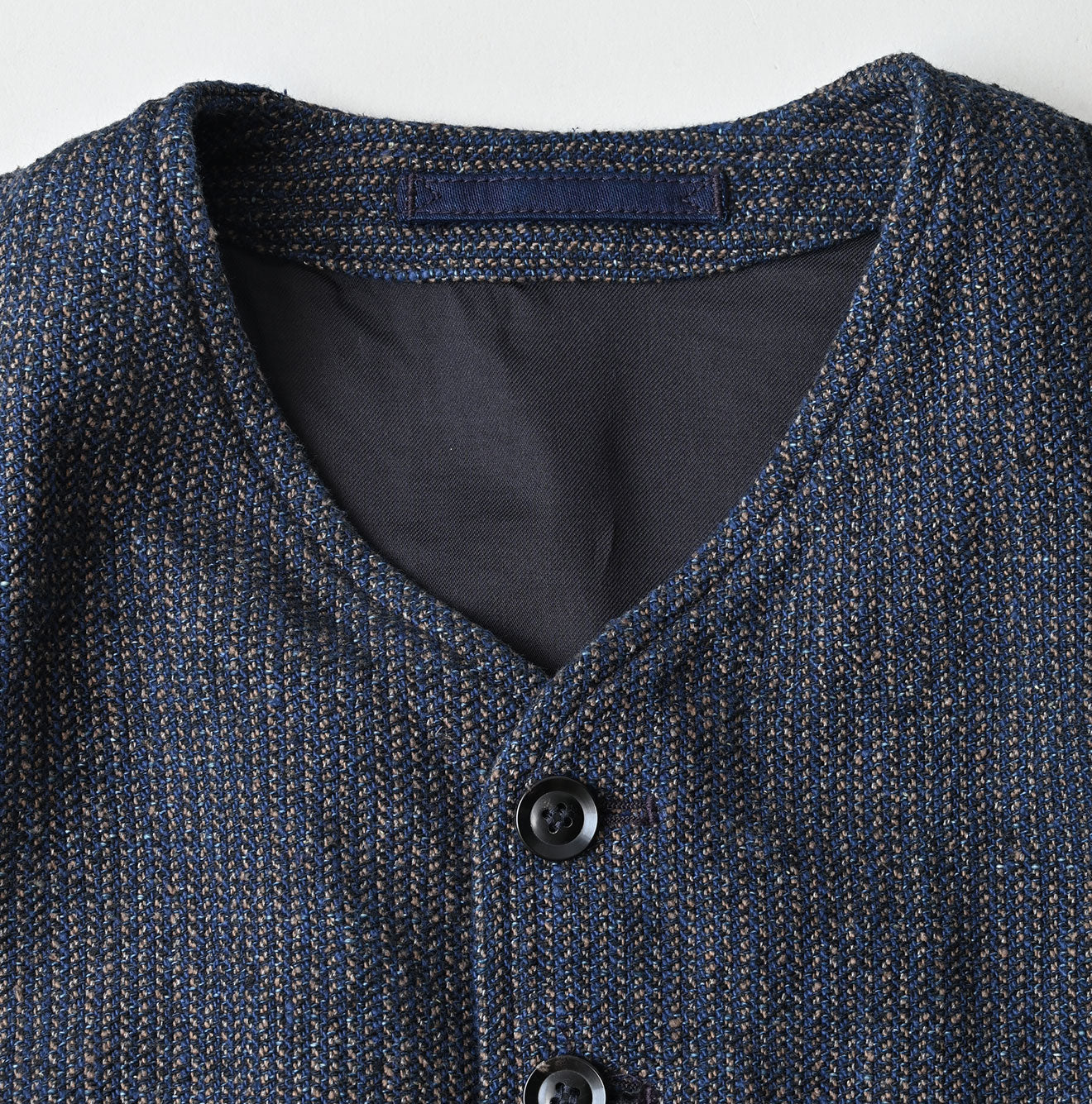 45R Indigo Cotton Tweed 908 Miyuki Vest - Image 16