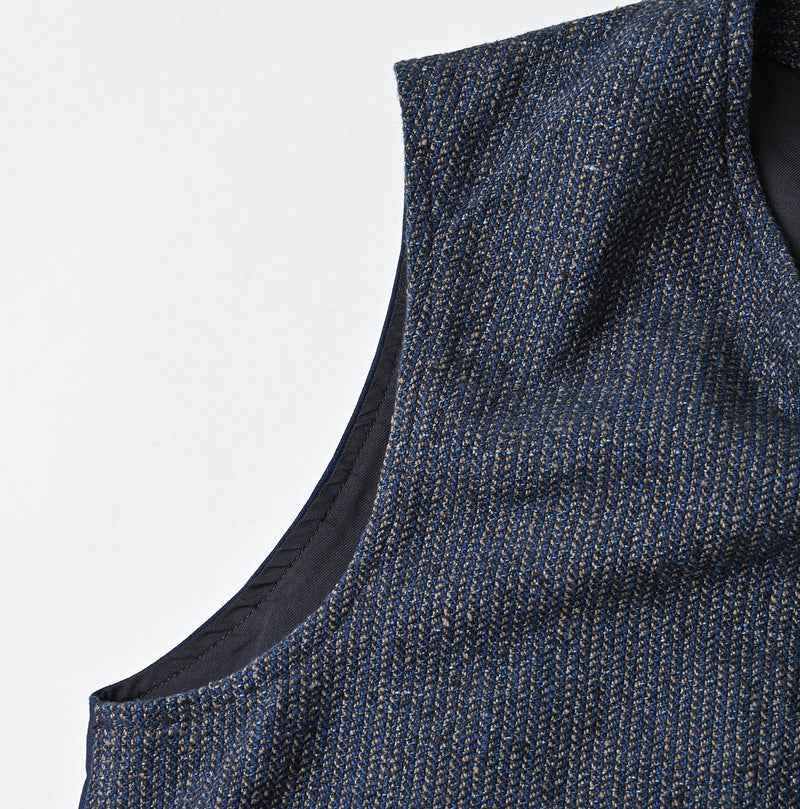45R Indigo Cotton Tweed 908 Miyuki Vest - Image 18