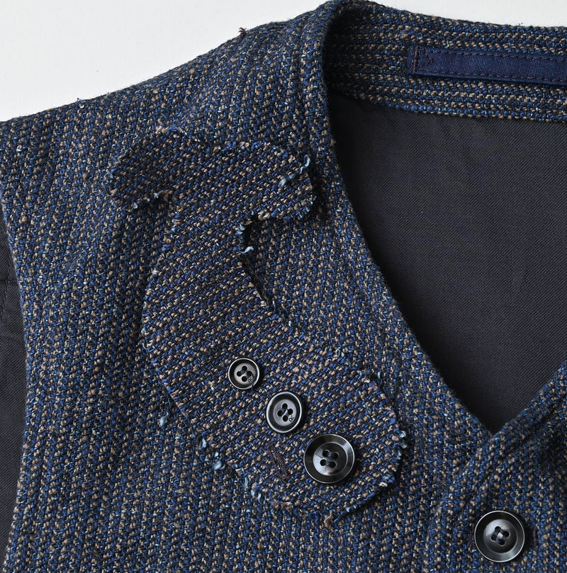 45R Indigo Cotton Tweed 908 Miyuki Vest - Image 24