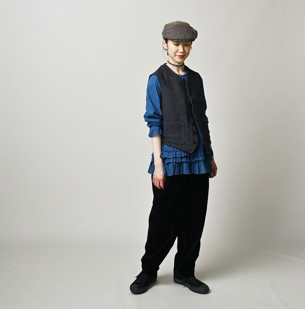 45R Indigo Cotton Tweed 908 Miyuki Vest