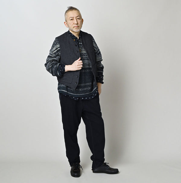 45R Indigo Cotton Tweed 908 Miyuki Vest