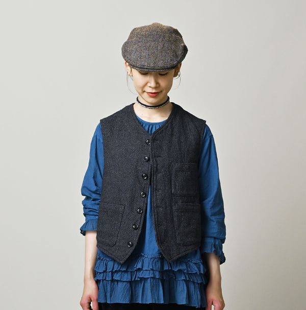 45R Indigo Cotton Tweed 908 Miyuki Vest