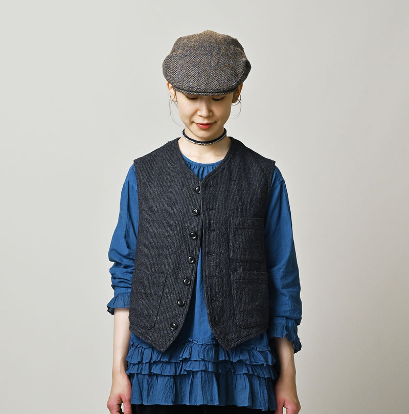 45R Indigo Cotton Tweed 908 Miyuki Vest - Image 7
