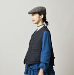 45R Indigo Cotton Tweed 908 Miyuki Vest