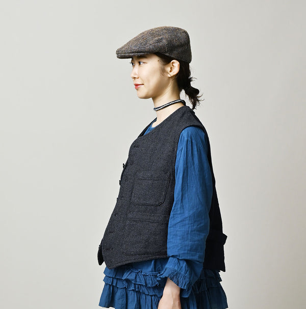 45R Indigo Cotton Tweed 908 Miyuki Vest