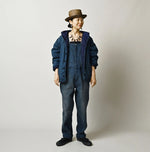 45R Light Mont Brown Denim Quilt 908 Hood Blouson Distressed