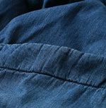 45R Light Mont Brown Denim Quilt 908 Hood Blouson Distressed