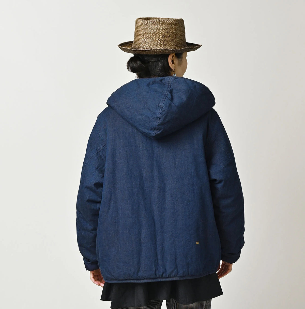 45R Light Mont Brown Denim Quilt 908 Hood Blouson Nou