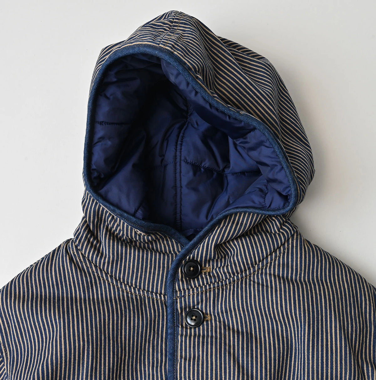 45R Light Mont Brown Denim Quilt 908 Hood Blouson Nou