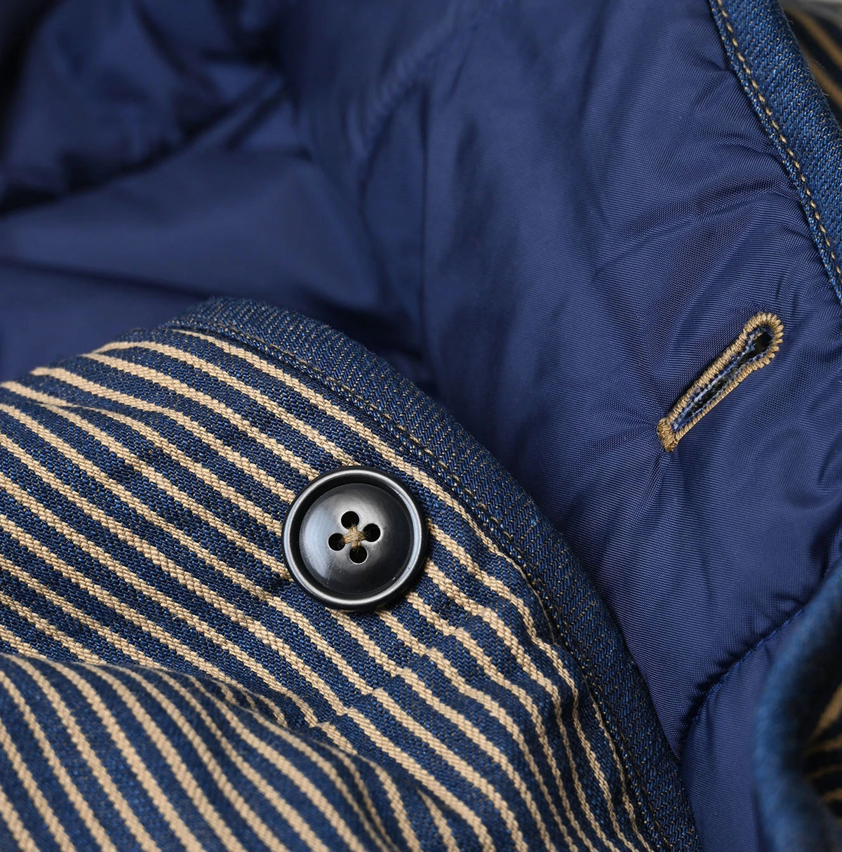 45R Light Mont Brown Denim Quilt 908 Hood Blouson Nou