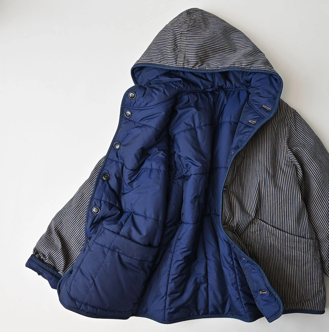 45R Light Mont Brown Denim Quilt 908 Hood Blouson Nou - Image 26