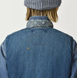 45R Light Mont Brown Denim Quilt 908 Crew Vest Distressed