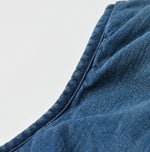 45R Light Mont Brown Denim Quilt 908 Crew Vest Distressed