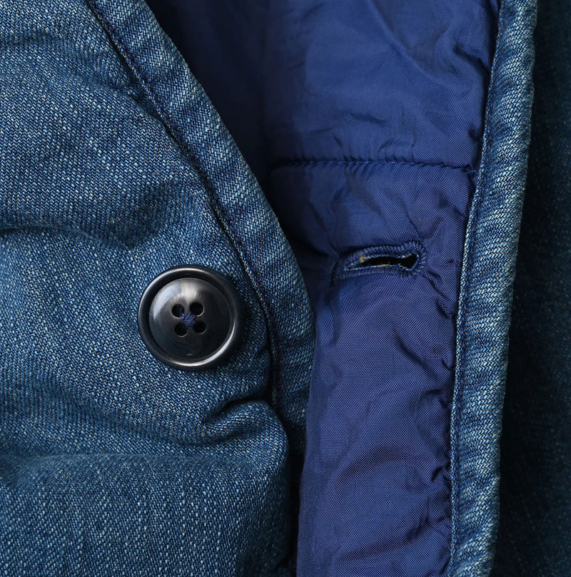 45R Light Mont Brown Denim Quilt 908 Crew Vest Distressed - Image 22