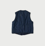 45R Light Mont Brown Denim Quilt 908 Crew Vest Nou