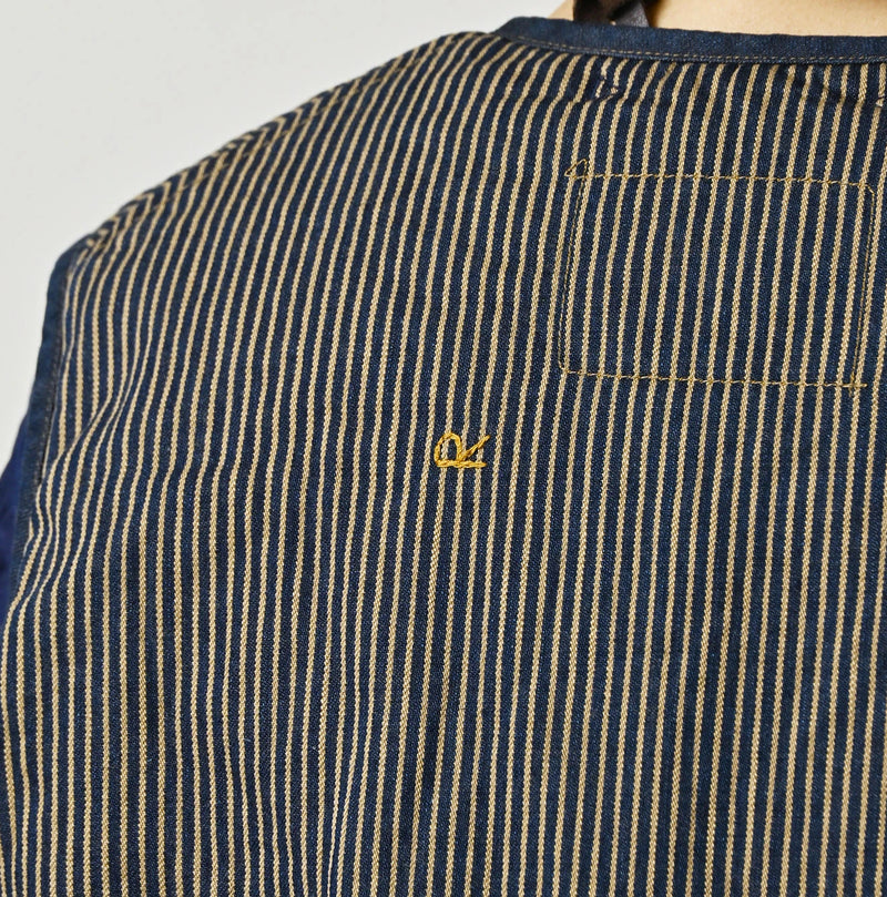 45R Light Mont Brown Denim Quilt 908 Crew Vest Nou - Image 15