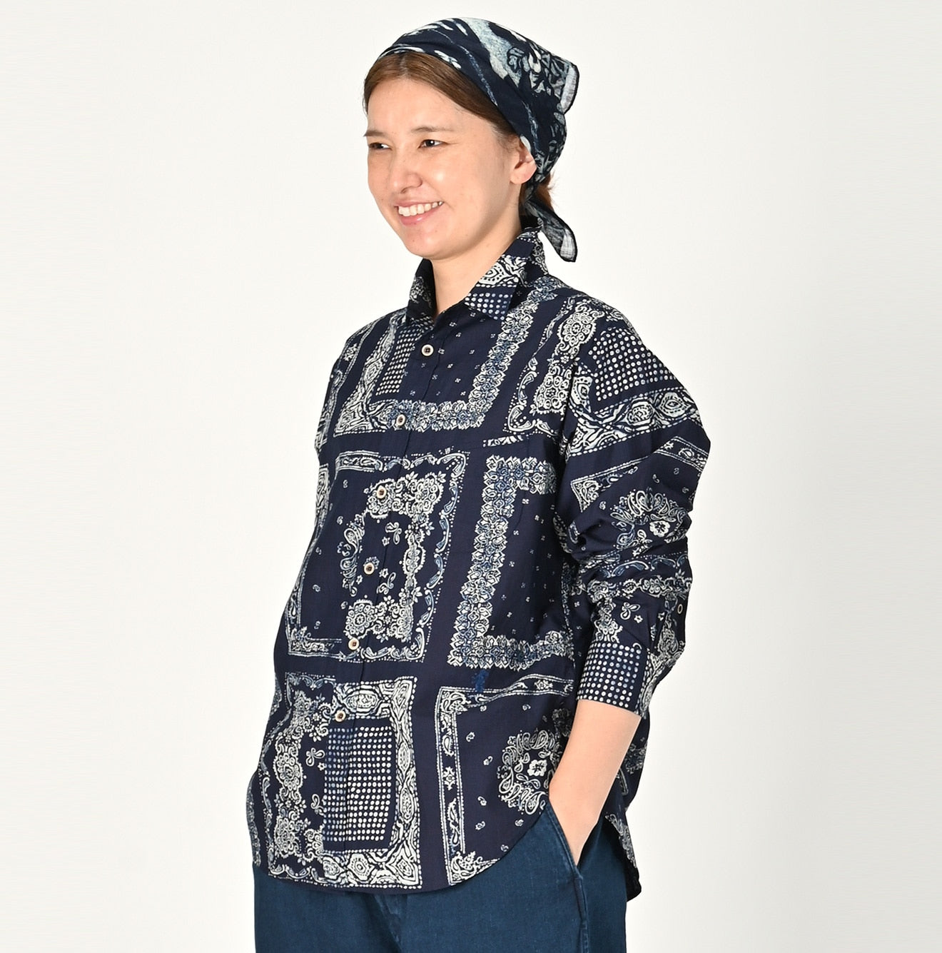 Indigo 908 Bandana Mix Ocean Shirt (Size 3) - 45R by 45rpm studio